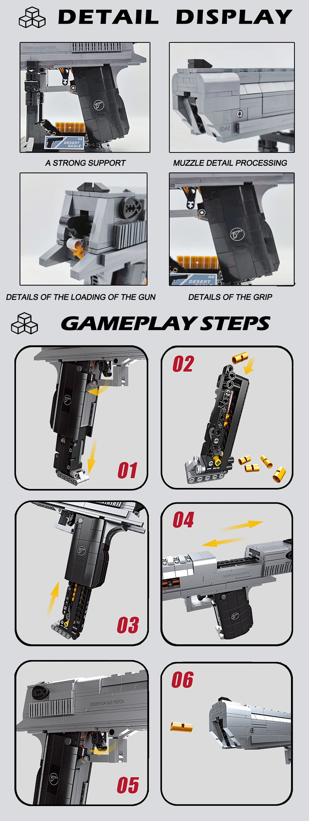 Brick Blasters™ Desert Eagle Toy Building Block Gun